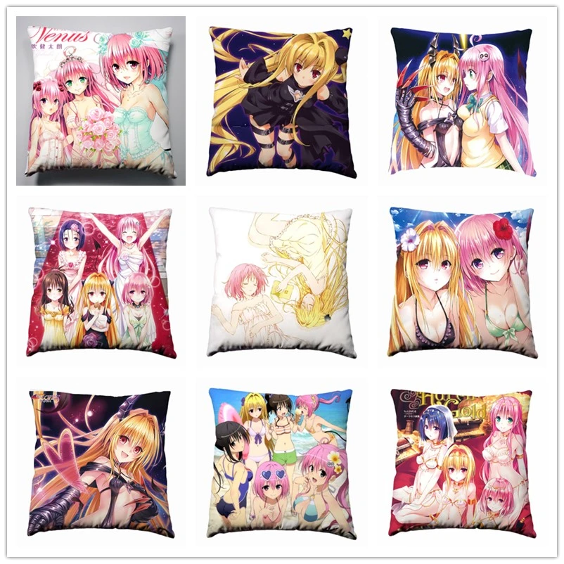 Шелковый чехол для подушки с Аниме Манга To Love Ru 40x40 см постельное белье подушка 003 |
