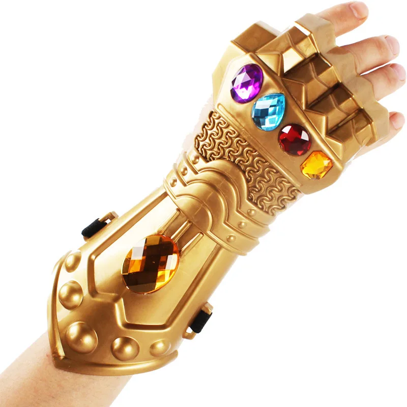Halloween Led& Voice Avengers 4 Thanos Glove Masks Infinity Gauntlet Gloves Cosplay Movie Avengers Latex Mask Prop Set - Цвет: NO Led and No Voice