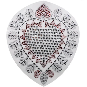 

5pieces Beaded Heart Design Hot Fix Rhinestones Applique Patches Iron on Sticker Bags Clothes Decorated Sewing Supplies TH923