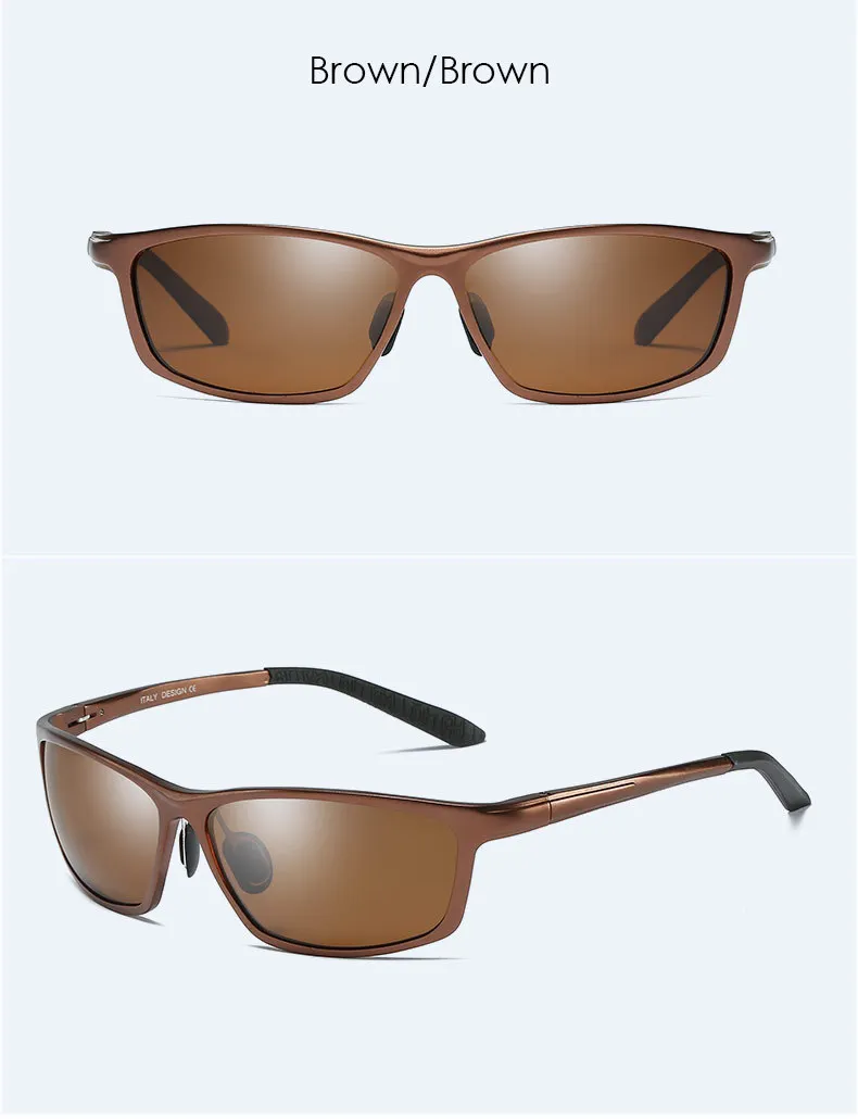 Трендовые мужские солнцезащитные очки поляризованный, алюминиевый, Магниевый сплав солнцезащитные очки УФ устойчивые квадратные поляризационные защитные водительские очки