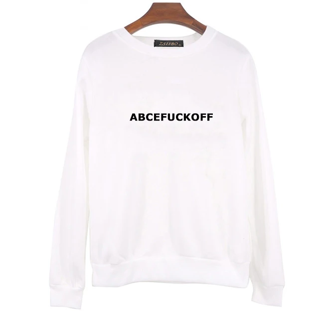 Hoodie women hoody  sweatshirt letter abcdefuckoff print hoodies jumper graphic sweats fashion clothes outfit Young Pullovers