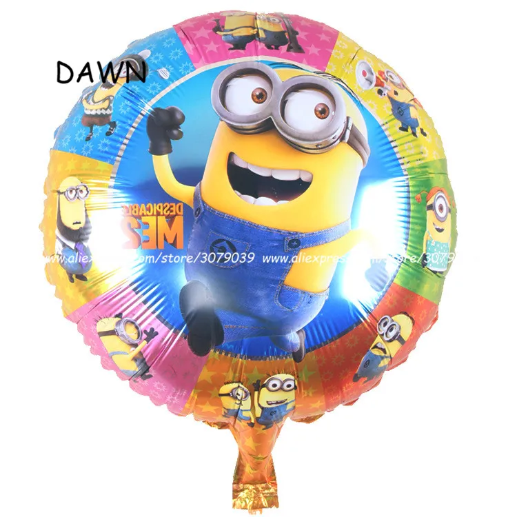 

10pcs/lot 18inch round Despicable Me Run Birthday Party wedding decoration Air Balloons Boys Girls Baby Shower Supplies