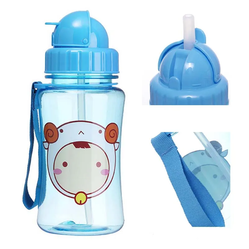 350ML BPA Free Baby Straw Drinking Cups Monkey Owl 8 Style Kids Cartoon Learn Feeding Water Bottle Children Straw Training Cup