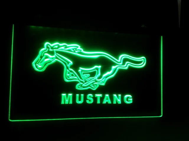 B37 логотипом Mustang пивной бар Паб Клуб 3d знаки светодиодный неоновый светильник