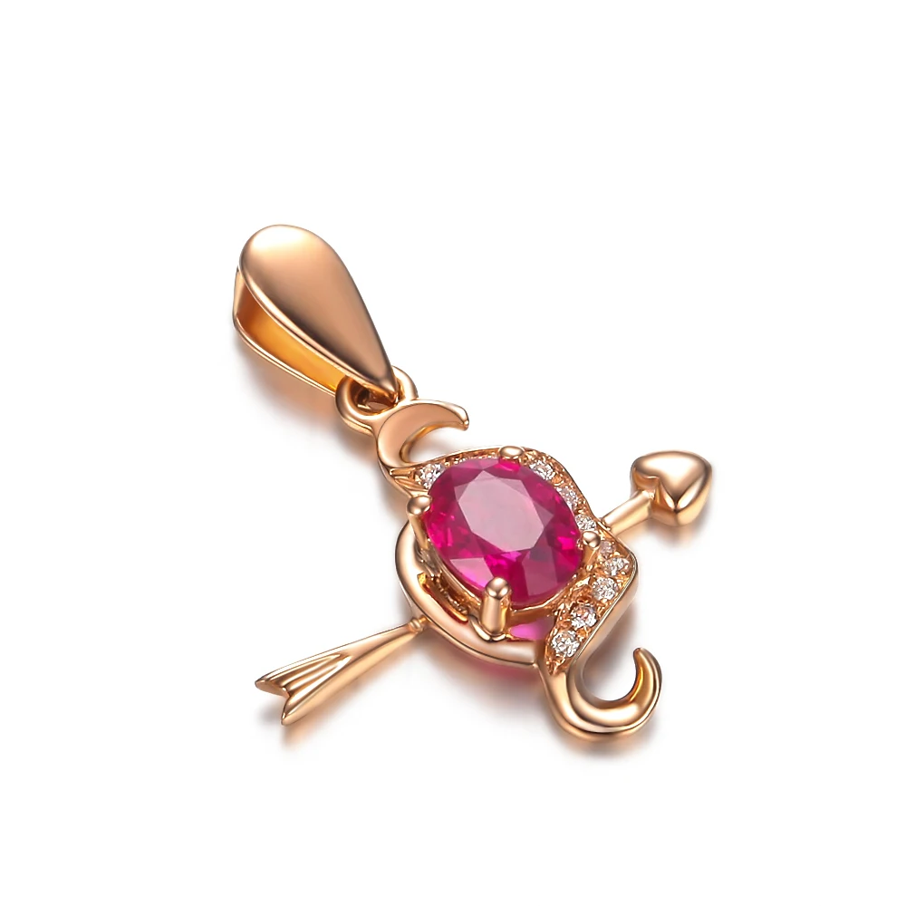 Натуральный рубин подвесное бриллиантовое ожерелье PendantCupid's arrow ювелирное изделие на День святого Валентина