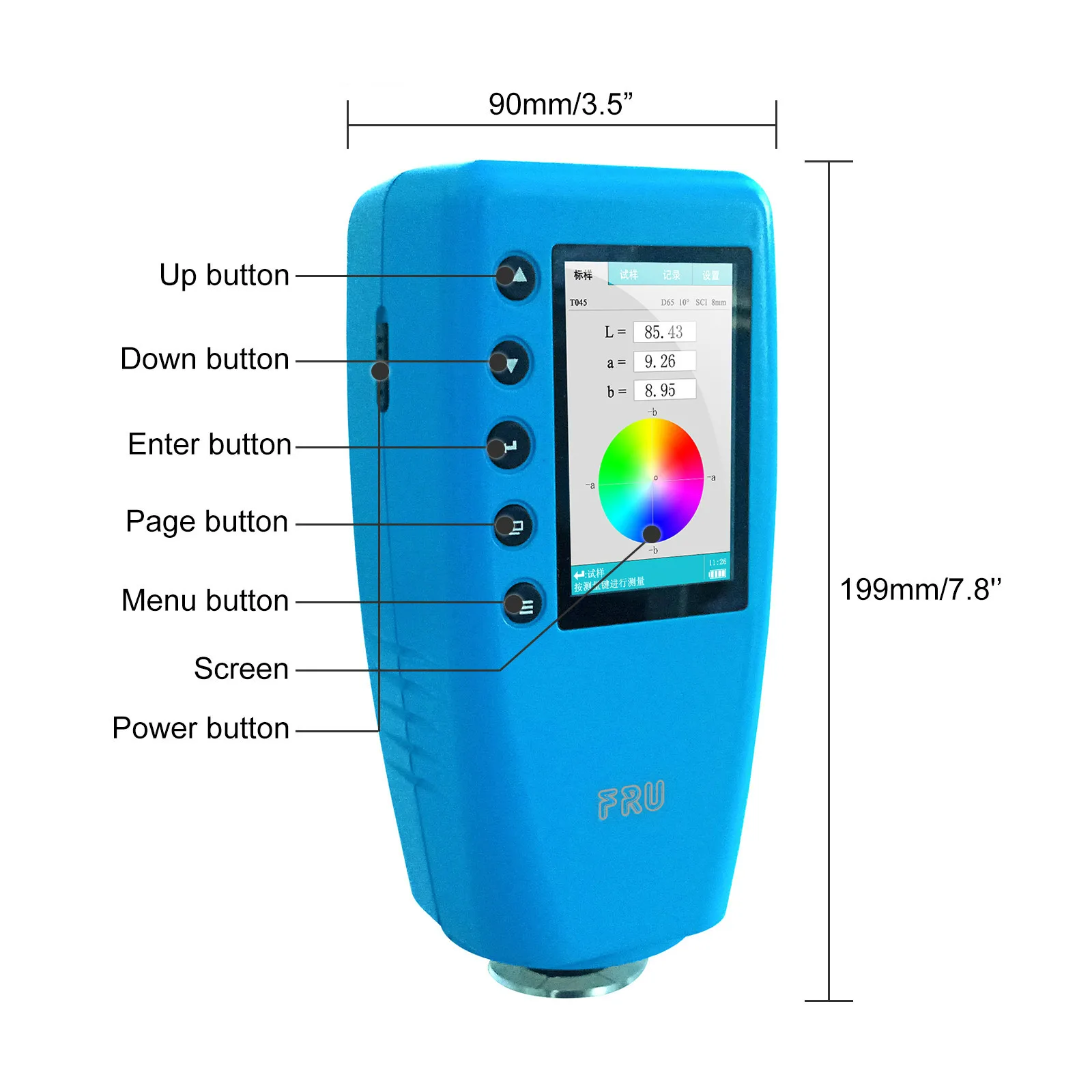 

Portable Color Analyzer Digital Precise Colorimeter Color Difference Meter Tester 8mm CIELAB CIELCH Display Mode DE Lab Formula