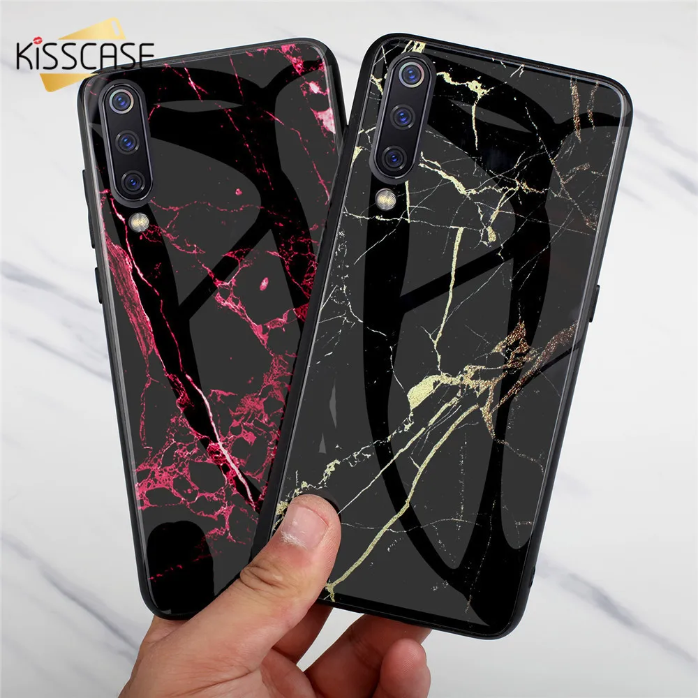KISSCASE Luxury Glass Marble Phone Case For Xiaomi Mi 8 Pro A1 Vintage Gradient Redmi 5 6 6A Coques |