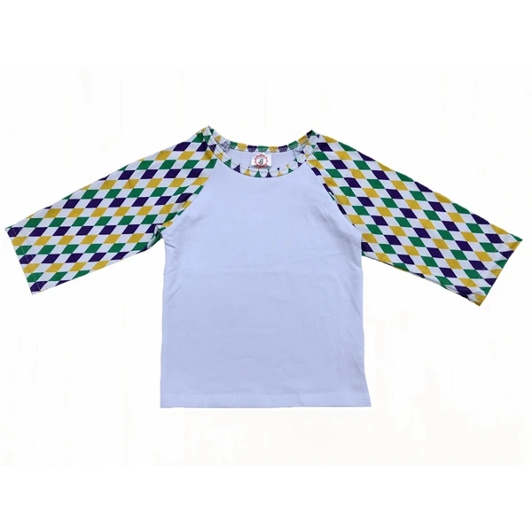 Mardi gras/Новое поступление, семейная футболка с длинными рукавами «Мама и я» из 3/4 хлопка, реглан хлопковая Мягкая Повседневная рубашка с длинными рукавами для мальчиков - Цвет: l