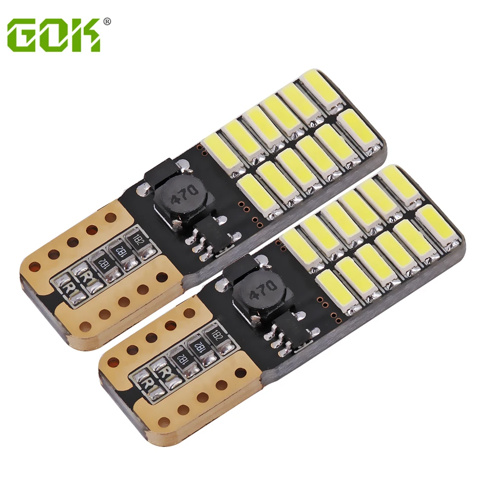 100pcs/lot Canbus Free Car Auto LED T10 24smd 4014 LED Bulbs for License Plate Position Parking Trunk Reading Lights 194 W5W LED