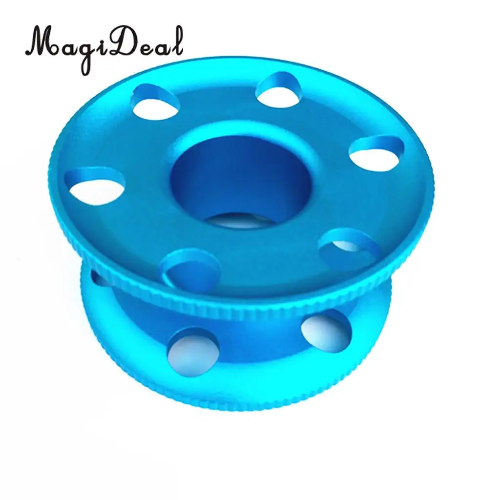 Blue Performance Durable Aluminum Alloy Scuba Diver Snorkeling Finger Reel Compact Wreck Cave Diving Tech Guide Line Spool
