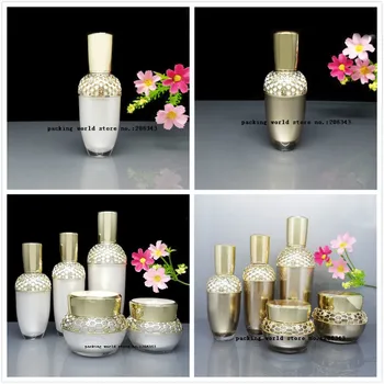 

30ml pearl white/ gold plastic acrylic airless bottle for lotion/emulsion/serum/essence liquid /whitening cosmetic packing
