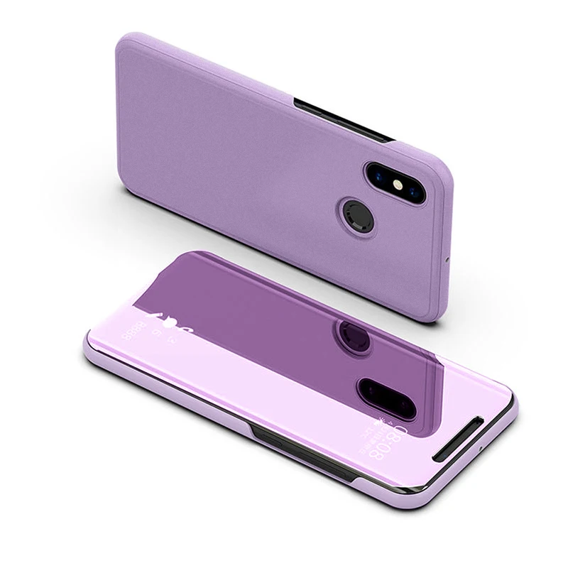 Умный зеркальный чехол для телефона xiaomi redmi note 7 Чехол Note 7 pro откидная Кожаная Обложка для книг для xiaomi redmi 7 чехол s оболочка coque - Цвет: purple