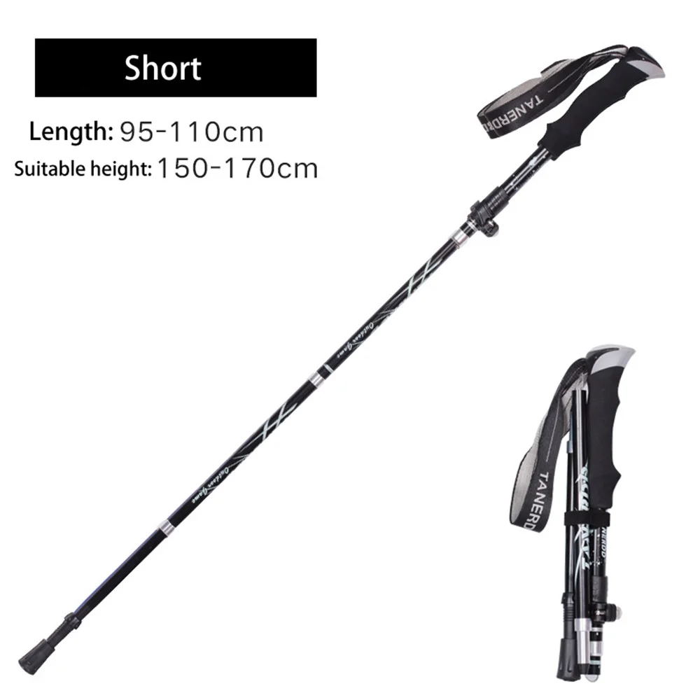 Black 95-110CM EVA ручка 4-секционный Регулируемый трости для походы полюсов, треккинг полюса альпеншток для наружного Костыли 1 шт.-палки для скандинавской ходьбы трекинговые палки трость SES0046 - Цвет: Black 95-110CM