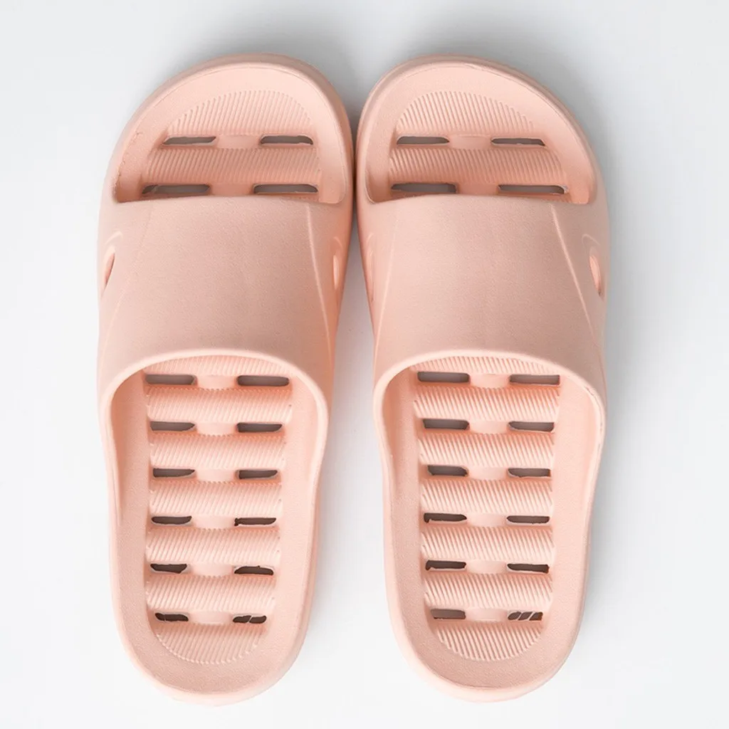 

Woman Sandals 2019 Summer Shower Slippers Hollow Out Sandalias Planas Quick Drying Bathroom Couple Soft Sole Open Toe Slippers