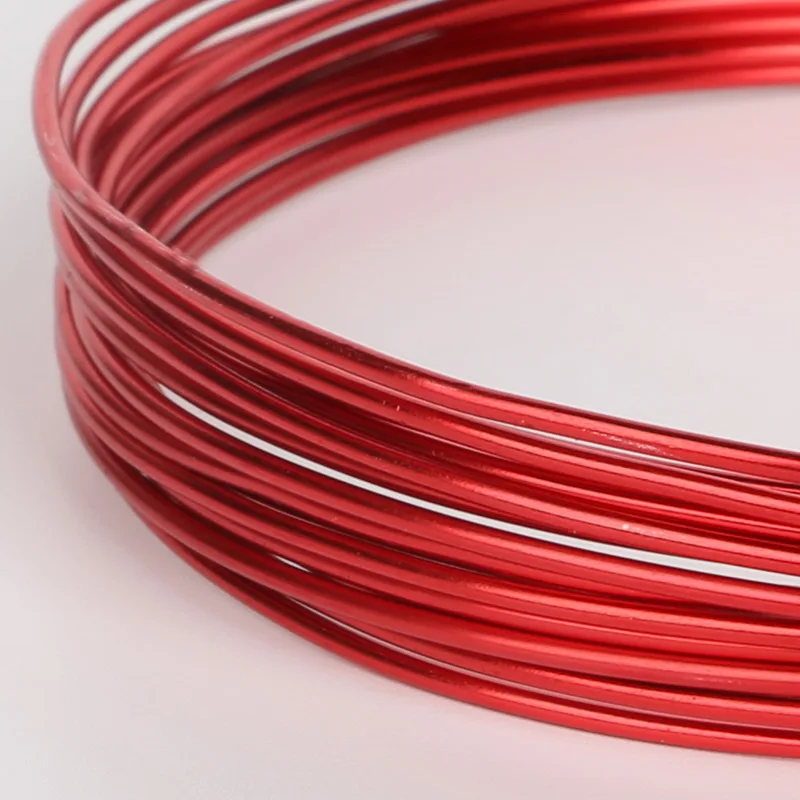 1,5 мм 15 датчик многоцветный Форма круглый алюминиевый провод мягкая металлическая проволока для искусственных букетов для DIY, иных металлических ручной работы ремесленничество - Цвет: red
