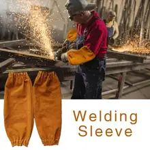 Professional Welder Arm Protection Sleeves Split Cowhide Leather Sleeves 48cm Long CE Approved Welding Sleeves Arm Sleeve Tool
