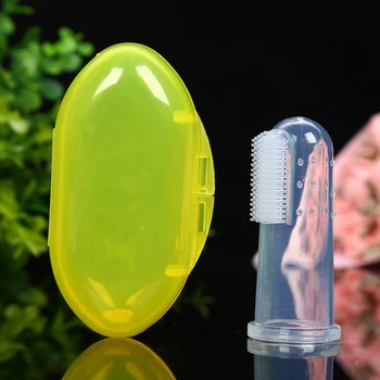 

Children Silicone Toothbrush+Box Teeth Clear New Soft Baby Finger Toothbrush Infant Tooth Brush Rubber Cleaning Baby Brush