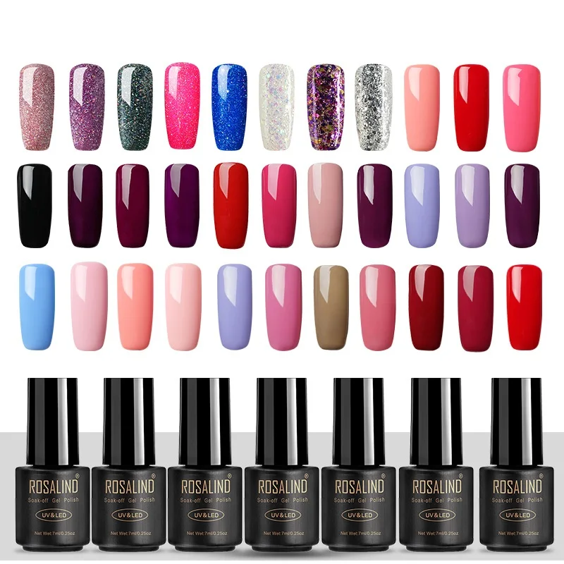 

ROSALIND Gel Nail Polish 7ML UV Colors Gel of Nails for Nail Art Manicure Set Vernis Semi Permanent Hybrid Gel Varnish Base Top