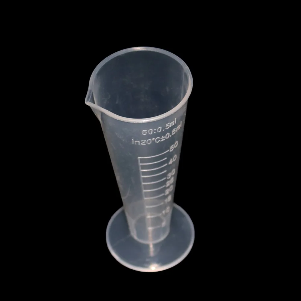 10Pcs 50ml Translucent Plastic Cone Measuring Cylinder Graduated Cylinders Lab Supplies Laboratory Tools School Lab Accessories