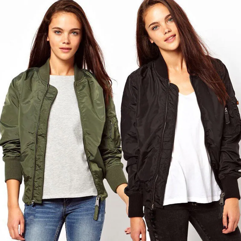 Women Casual Jackets New Style Women Classic Zip Long Sleeve Outwear