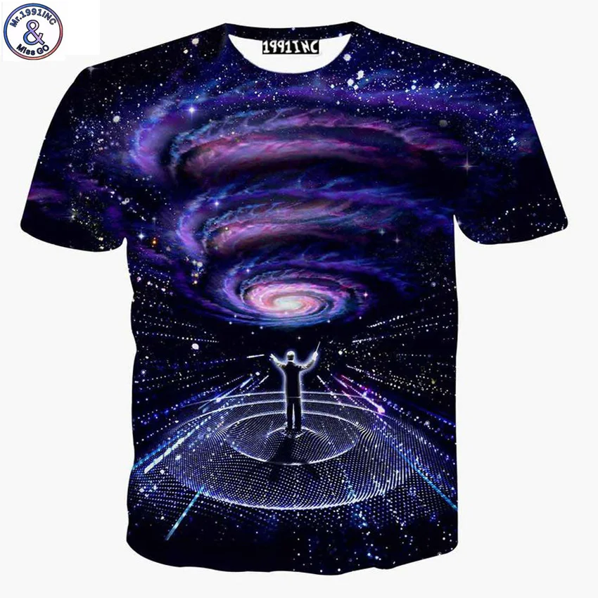 Mr 1991 brand summer style t shirts boy both side Galaxy symphony conductor 3D Plus size