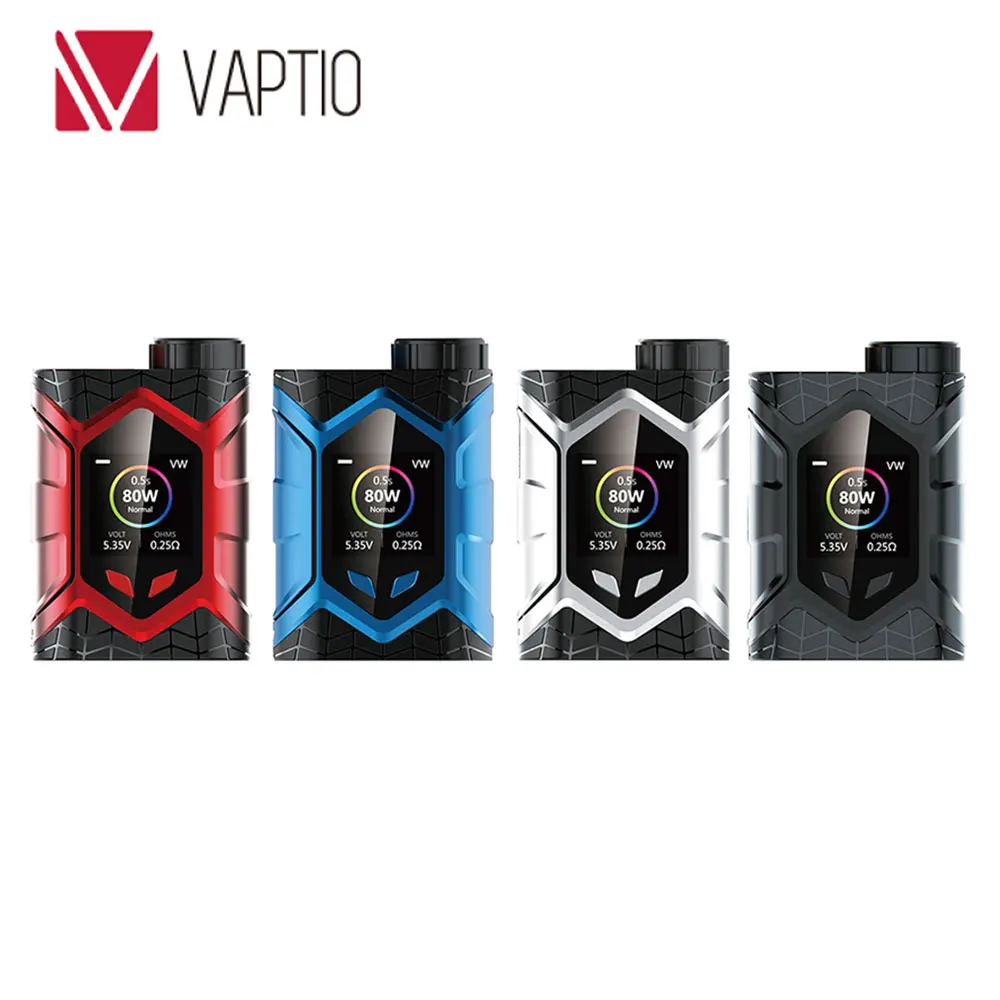

Original Vaptio Wall Crawler 80W TC Box MOD with 1.3-inch Colorful TFT Display & Supercharger Technology E-cig Mod No Battery