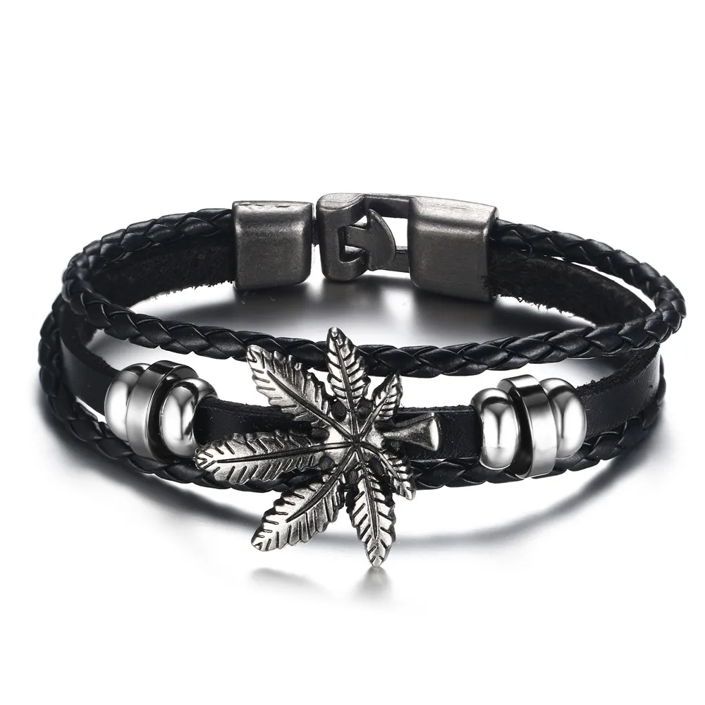 Мужской кожаный браслет 8 5 дюйма|leather bracelet with pearls|leather and metal braceletleather strips for sale |