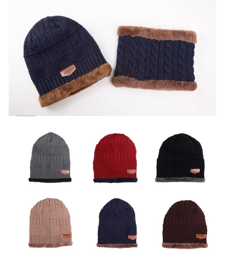  Neck warmer 2016 knit cap scarf cap two-piece Winter Hats For Men Caps Warm Moto Fur Winter Beanie Fleece Knit Hat balaclava (4)