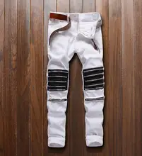 Heißer Verkauf Mens Koreanischen Designer rot und weiß Slim Fit Jeans Punk Kühlen Super Dünne jean dünne design