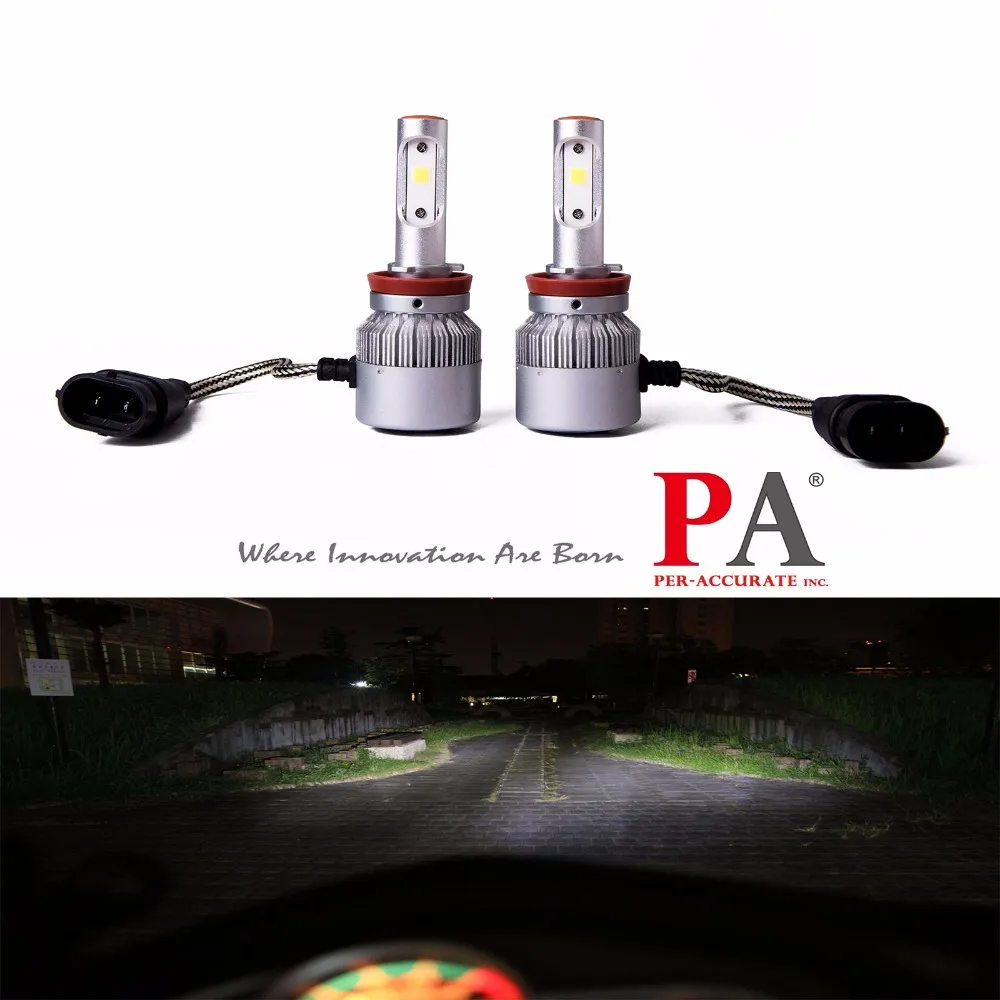 

PA LED 1pair x Universal Car Headlight H8 H9 H16J 60W COB LED Headlight Fog Light Bulb Kit White 9-32V