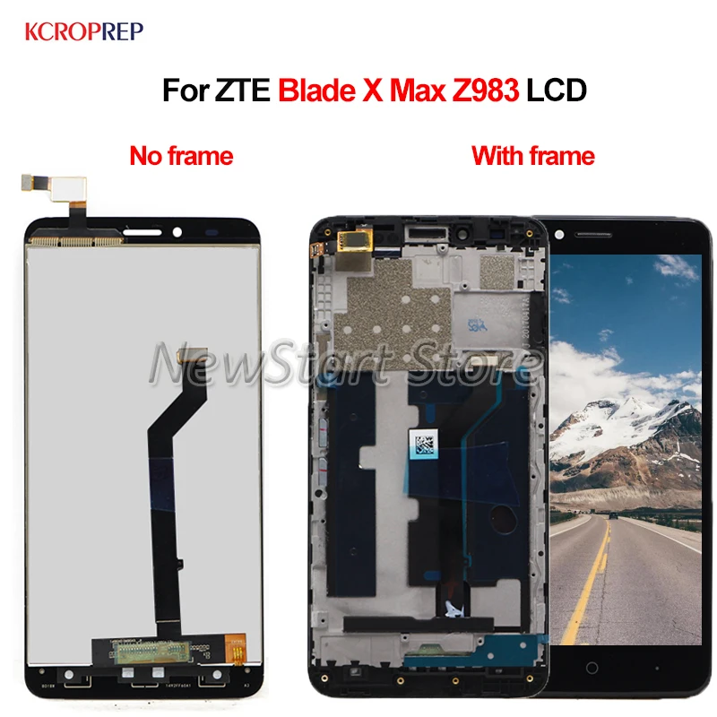 

For ZTE Blade X Max Z983 LCD Display Touch Screen Digitizer Assembly 6.0" 100% Tested For ZTE Z983 lcd Replacement Accessory