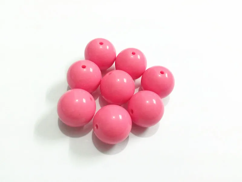 

20mm 105pcs/lot Spring Color Pastel Hotpink/Bright Pink Chunky Gumball Bubblegum Acrylic Solid Beads For Necklace Making