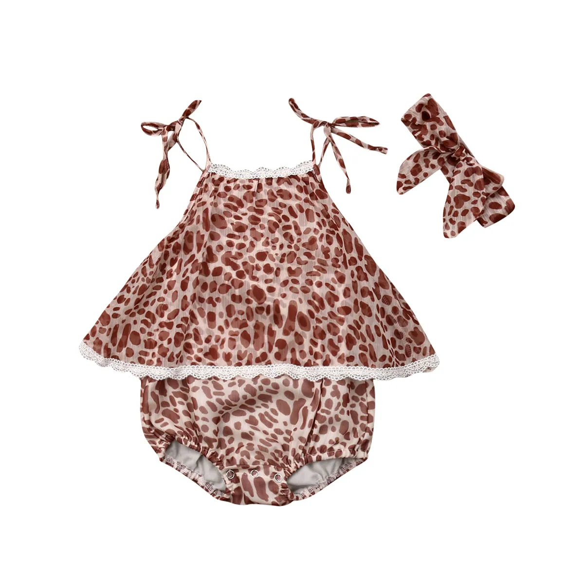 

Girl Clothes 3pcs Cute Newborn Infant Baby Girl Leopard Clothes Sleeveless Vest Top+Shorts Outfits Set