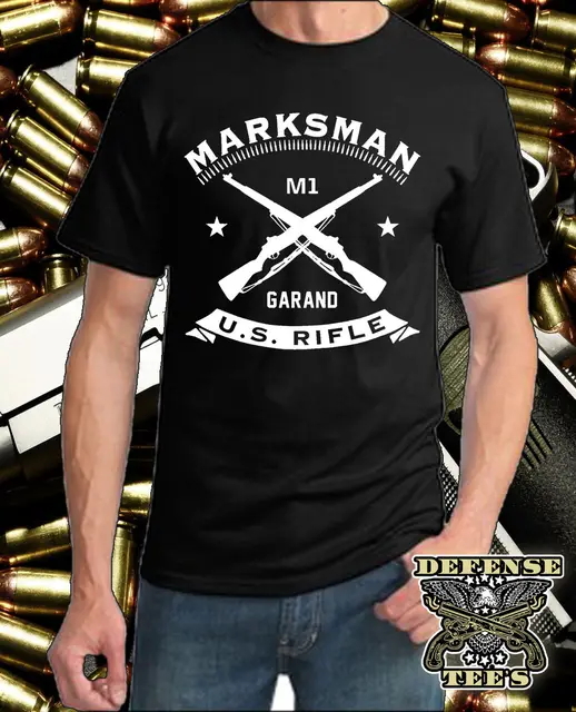Fashion Design Free Shipping M1 GARAND T SHIRT U.S. RIFLE SHIRT MARKSMAN TEE PRO GUN T O Neck