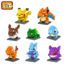 LOZ Pokeball Pikachu Toy Charmander Bulbasaur Squirtle Mewtwo Eevee Child Anime Building Blocks Brinquedos Toys for Children