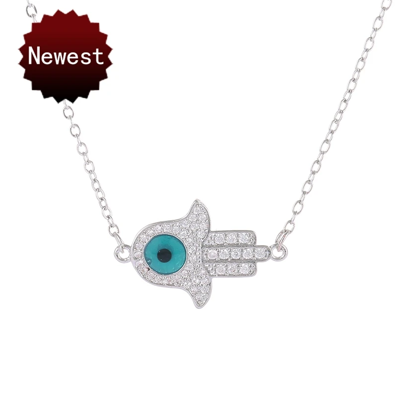 

Rose gold silver chains necklace for women muslim turkish evil eye Imam Hamsa Hand Of Fatima necklace islam amulet jewelry