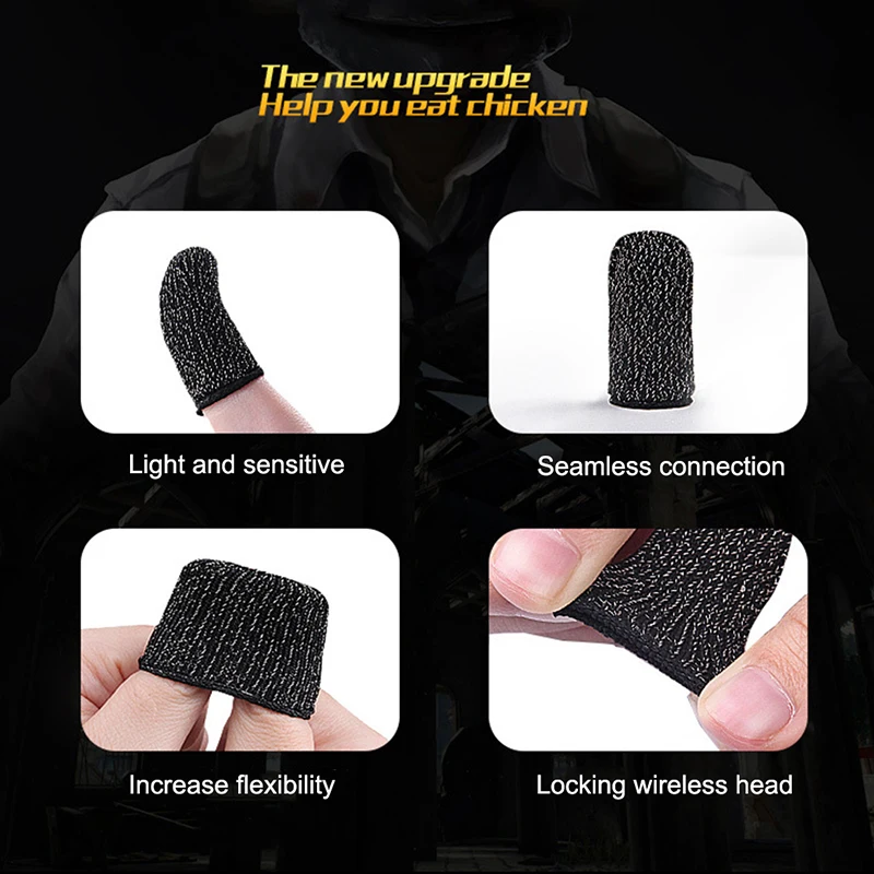 1 Pair L1 R1 Breathable Mobile Game Controller Finger Sleeve Touch Trigger for Fortnite PUBG Mobile Rules of Survival Gatillos