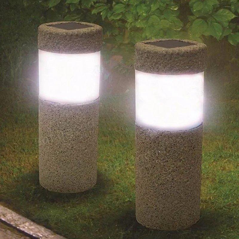 

1PCS 5W Solar Power Stone Pillar Lights Outdoor Garden LED Solar Light Lawn Lamp Court yard Decoration Lamp