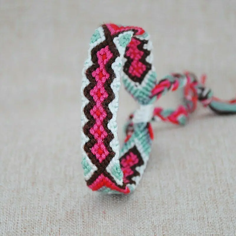 

Charm Handmade Boho Multicolor String Cord Braided Bracelet Women Men Holiday