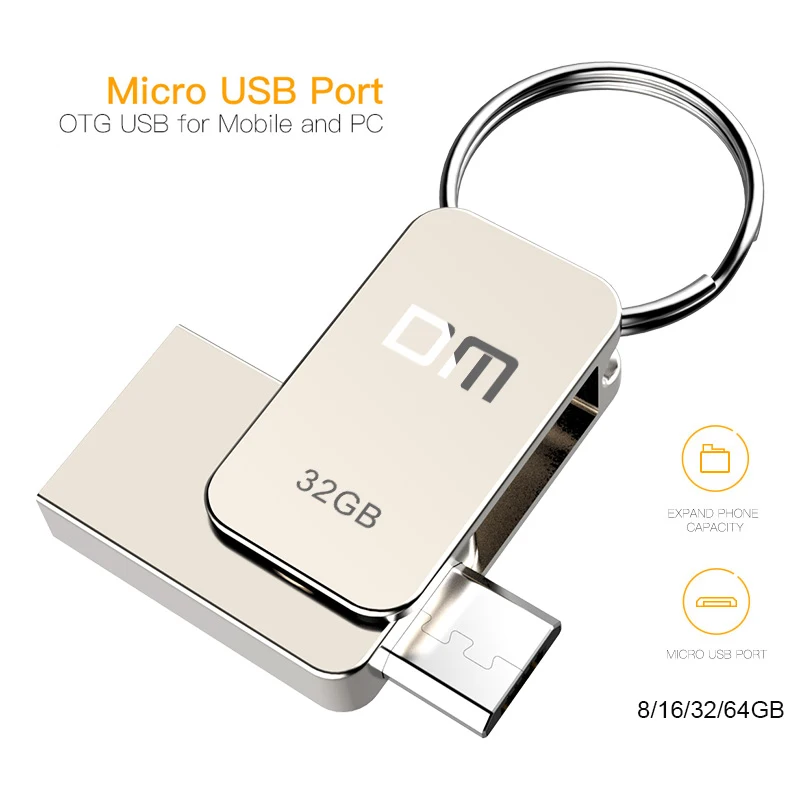 DM PD020 USB флеш-накопитель 64 Гб металл OTG 32 ГБ флеш-накопитель высокоскоростной USB карта памяти 16 Гб флеш-накопитель реальная емкость 8 Гб U диск