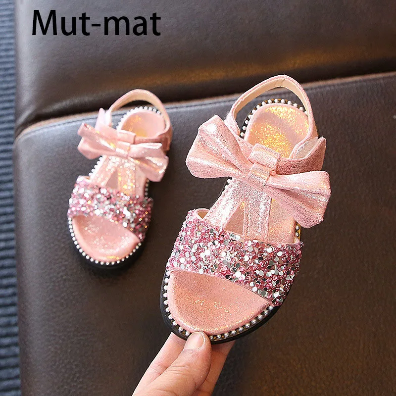 

2019 summer new children's shoes girls sandals bow sequins children's baby toddler shoes children's shoes