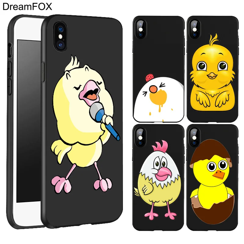 Kopen DREAMFOX L318 Cartoon Kip Black Soft TPU Silicone Case Cover Voor Apple iPhone XR XS Max X 8 7 6 6 s Plus 5 5 s 5g SE