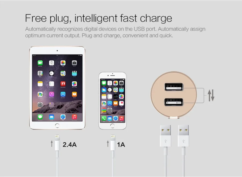 Nillkin автомобильное зарядное устройство адаптер Зарядка для iPhone Xiaomi двойное автомобильное usb-устройство для зарядки телефона универсальный мобильный телефон прикуриватель