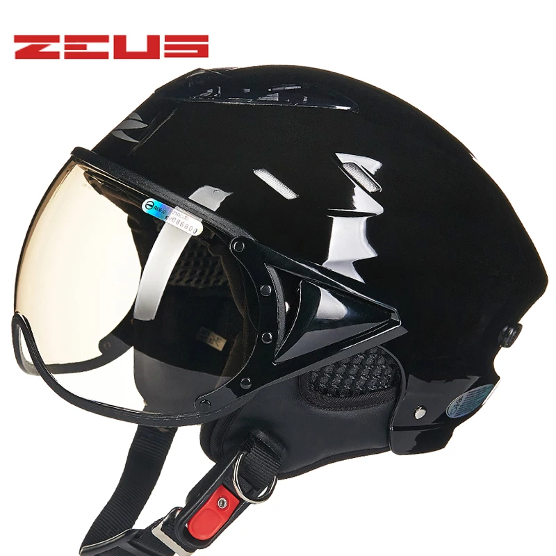 

ZEUS Motorcycle Helmet Summer Motorcycle Anti UV lens Vintage Sctoor Half ruby helmet