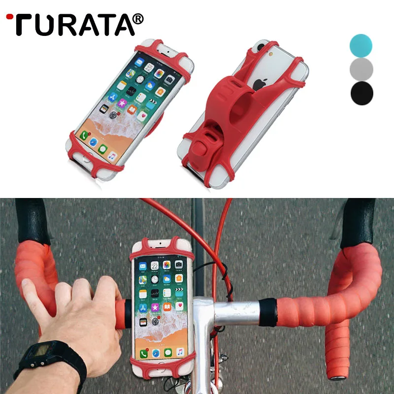 

TURATA Flexible Bicycle Phone Holder For iPhone X 8 7 6 6S 4-6 inch Bike Mount Mobile Phone Holder Stand Support Navigation GPS