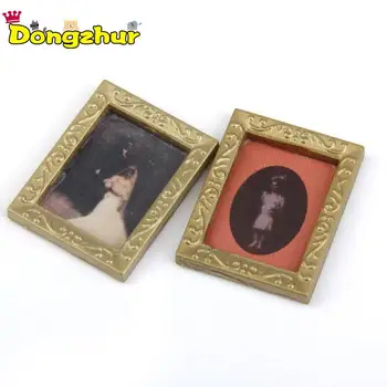 

Dongzhur High Quality 1:12 Doll House Mini Four Wall Hanging oil Painting Toy DIY Dollhouse Deco Furniture Accessories WWP6444