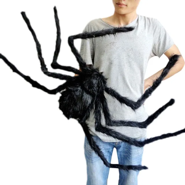 Super big plush spider made of wire and plush black and multicolour style for party or halloween decorations 1Pcs 30cm,50cm,75cm 1