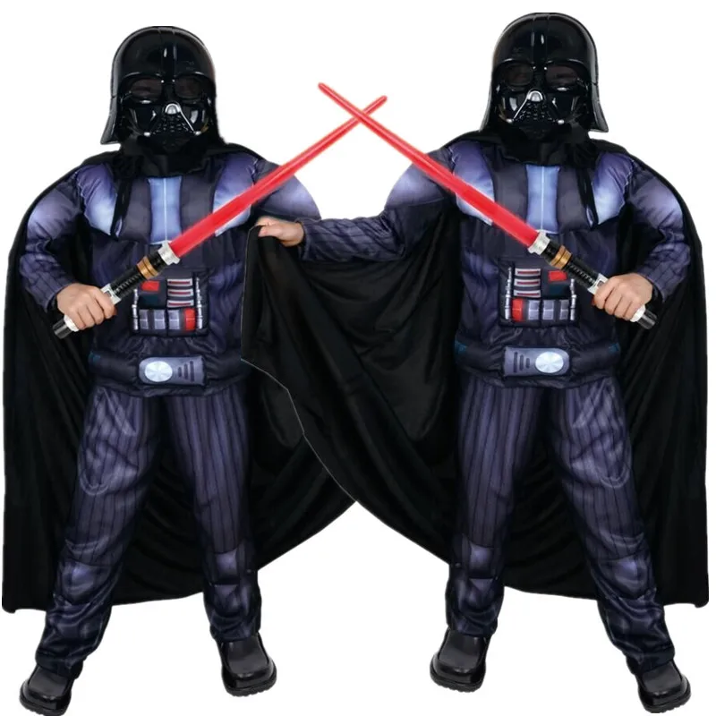 

Darth Vader Costume for Kids Darth Vader Jumpsuit Black Clothing With Cape Christmas Holiday Cosplay for Boys Girls