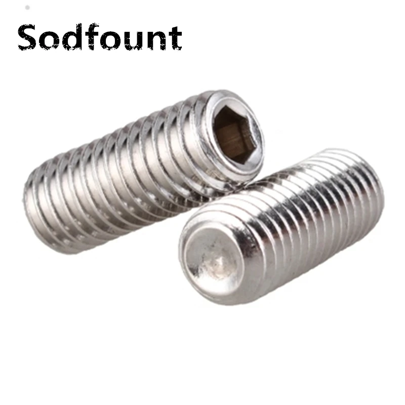 High-quality 100pcs/Lot M2X2/2.5/3/4/5/6/8/10/12mm 304 Stainless Steel Hex Socket Head Cap Screw Bolts set screws with cup point |