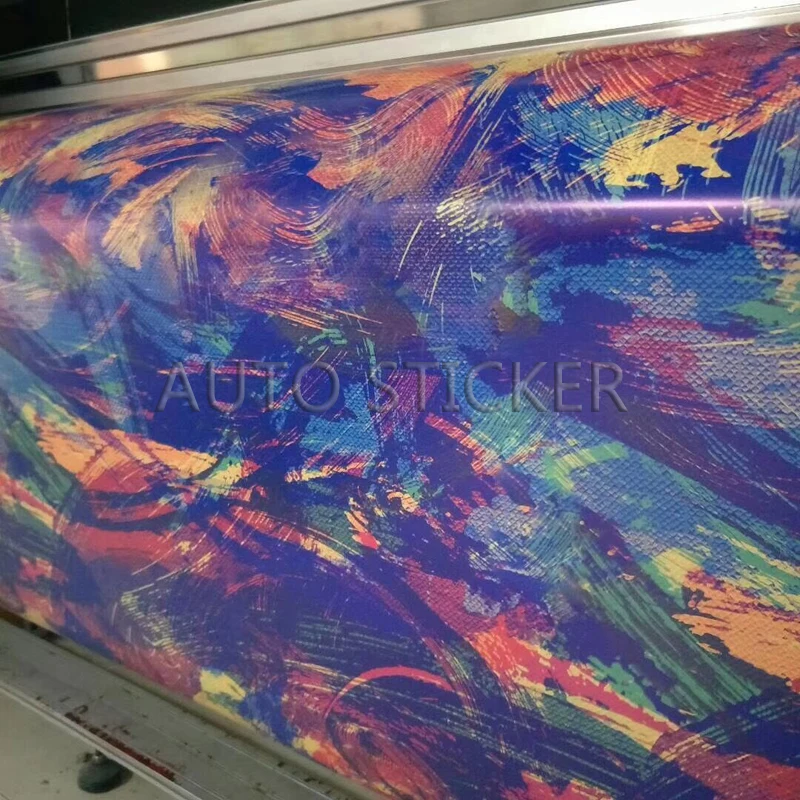 colorful Abstract painting camo vinyl car wrap 2